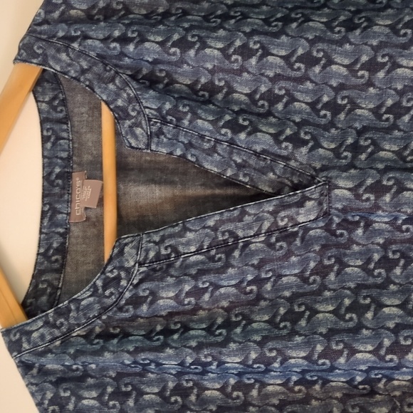 Chico's endless seahorses knee length beach vacation Bohemian dress - Picture 8 of 12